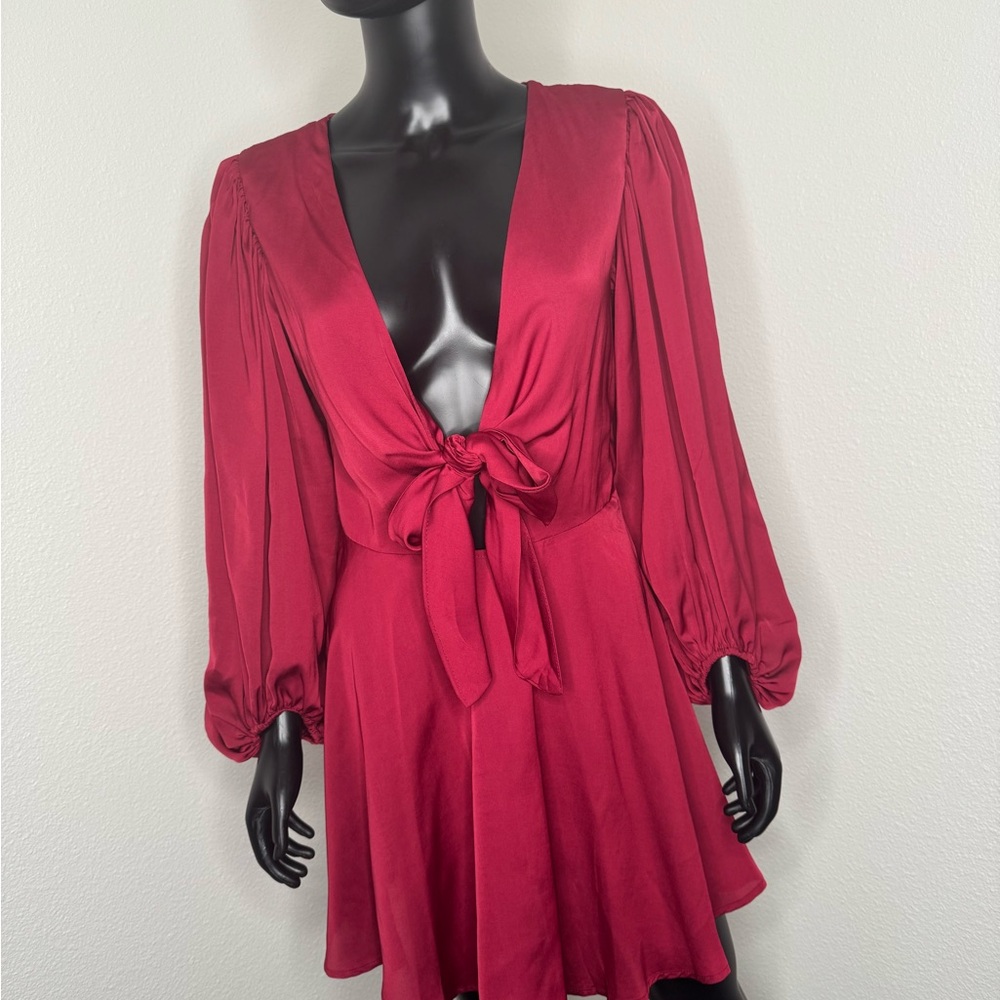 Elegant Red Long Sleeve Dress